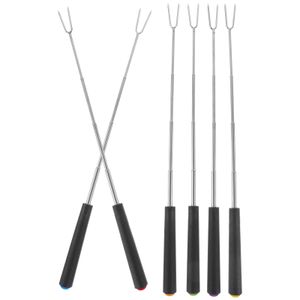 Barbecue Grills 6 Pcs Télescopique Fourchette De Barbecue Cuisine Rôtir Brochettes Bbq Griller Fournitures De Plein Air Grill Fourches Cuisson De La Viande Ensemble 230706