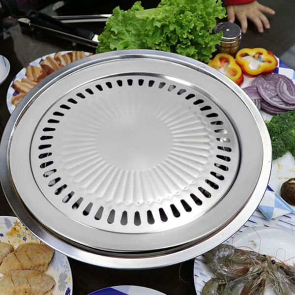 Grilles de barbecue Barbecue Grill Pan Smokeless Antistick Gas Stove Plate Ménage Torréfaction Gadget 2305706