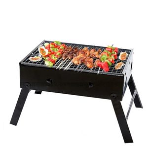 BBQ Grills Barbecue Grill extérieur épaissi pliable Barbecue four Camping Portable ménage fête charbon de bois rôtissoire Mini 231122