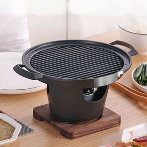 BBQ-grills DIY Mini Grill Japanse alcoholkachel Eén persoon Rookloze barbecue Buitenoven Plaat Roosteren Fornuis Vleesgereedschap 231218