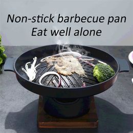 BBQ grills Japanse stijl één persoon kookt oven huis houten frame alcoholfornuis geschenk mini barbecue oven grill Koreaans houtskool kachel 230506