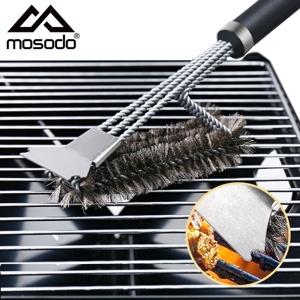 BBQ Grills Mosodo BBQ Grill Brush Nettoyage Brombarne Bragères Nettoyer Brosses en acier en acier inoxydable pour tous les types de gril