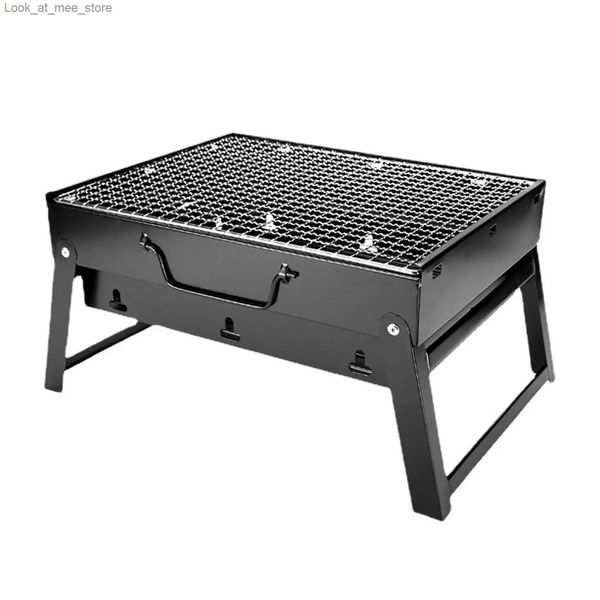 Grills de barbecue Barbecue extérieur au charbon de bois, facile à transporter, support renforcé, utilisé pour le jardin et le barbecue extérieur Q240305