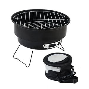 Grills de barbecue Pique-nique en plein air Barbecue Grill Portable pliant poêle à charbon Camping carbone équipement de bois de chauffage incinérateur en acier inoxydable 230829