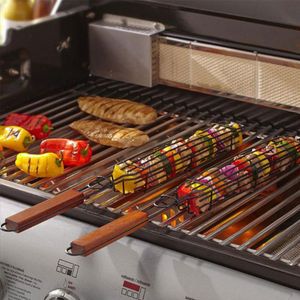 BBQ Grills RVS Barbecue Koken Grillen Mand Grill Vlees Clip Draagbare Rooster Camping Outdoor Picknick Kookgerei Keuken Tool 230706