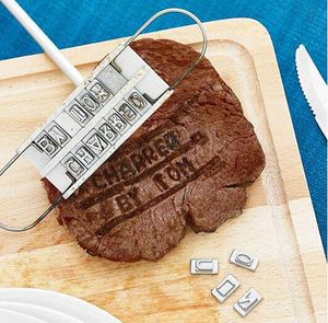 Fer à marquer pour viande BBQ, avec lettres interchangeables, personnalité, Steak, viande, outil de Barbecue, 55 lettres modifiables