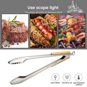 BBQ Tools Accessoires 1pcs Pandage en bois Barbecue grilling Salade de tong de pain servant Clip de nourriture Cuisine Cuisine 230817