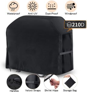 BBQ Tools Accessories 210D Cover AntiDust Black Waterproof Weber Heavy Duty Charbroil Grill Rain Protective Barbecue Round 230821