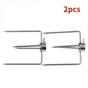 Accessoires pour outils de barbecue 2 pièces Fourchette à charbon de pique-nique 10cm 4 ed Brochette de boeuf grillé Brochette de poulet Pilon de dinde Rôti de barbecue 2 221128