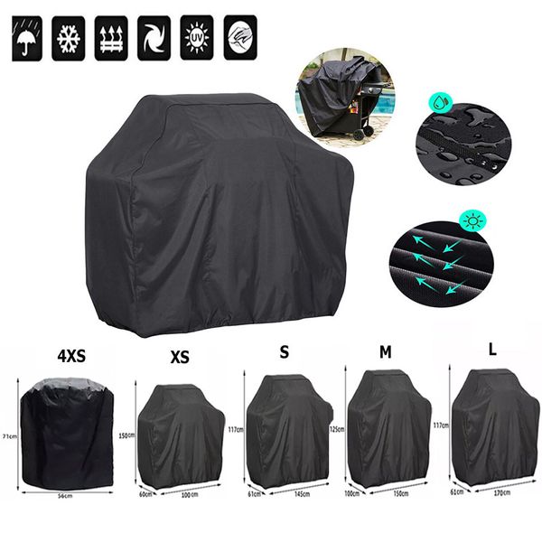 Accesorios para herramientas de barbacoa, cubierta para barbacoa de 5 tamaños, antipolvo, impermeable, Weber, resistente, Charbroil, protección contra la lluvia para exteriores, barbacoa 230821