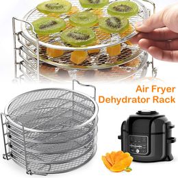 Herramientas para barbacoa Accesorios 5 Freidora de aire apilable Deshidratador Freidora de aire de acero inoxidable Deshidratador Rejilla de parrilla de cocina para Airfryer 6.5Qt 8Qt 230707