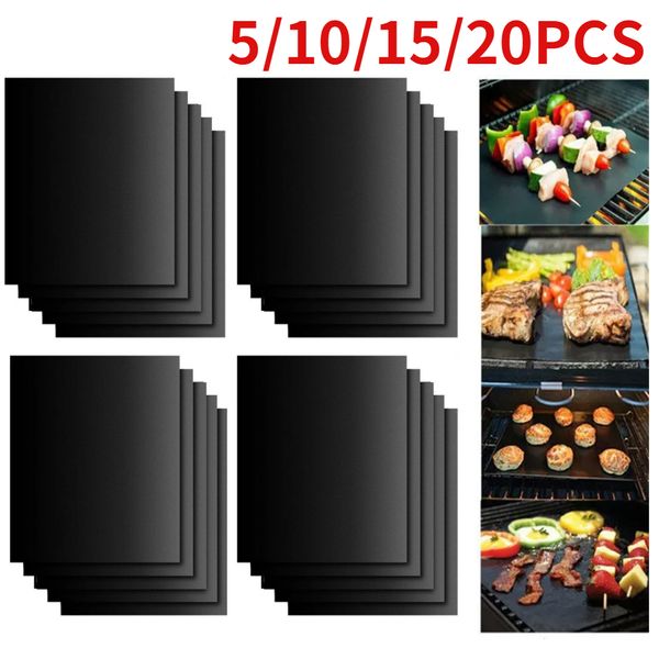 Accesorios para herramientas de barbacoa 5101520pcs BBQ Grill Mat Barbacoa para hornear al aire libre Almohadilla antiadherente Placa de cocción reutilizable 40 * 50 cm para Party Grill Mat 230504