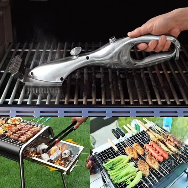 Outils de barbecue Accessoires Barbecue Grill Brosses de nettoyage à la vapeur en plein air Nettoyant Convient pour Grattoir à charbon de bois Cuisson au gaz Outil de cuisine