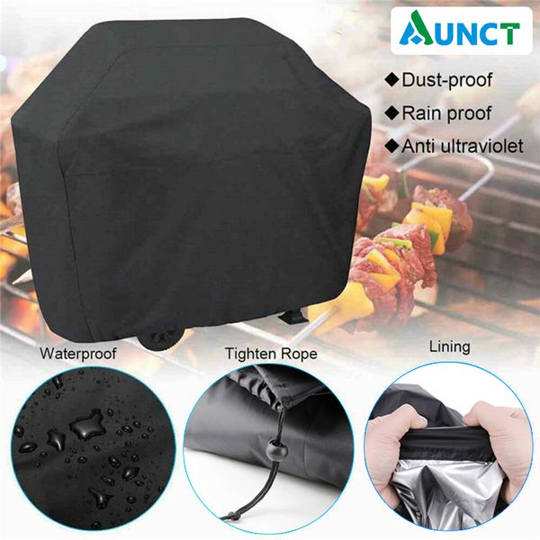 Accesorios para herramientas de barbacoa Cubierta para parrilla para barbacoa Cubierta impermeable para barbacoa al aire libre Cubierta para polvo Weber para trabajo pesado Protección contra la lluvia para la nieve Parrilla redonda para barbacoa Negro 230714