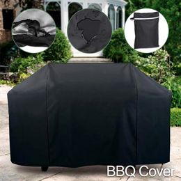 BBQ Gereedschap Accessoires Zwarte Waterdichte Hoes Grill Anti Stof Regen Gas Houtskool Elektrische Barbeque 4 Maten 230706