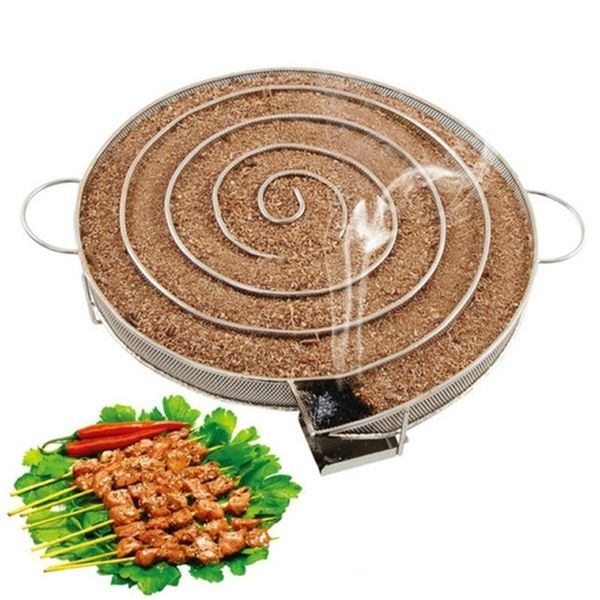 Accesorios para herramientas de barbacoa Generador de humo frío para parrilla de barbacoa o ahumador Polvo de madera y ahumado en frío Carne de salmón Quemadura Cocina de acero inoxidable Herramientas para barbacoa 230710