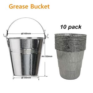 Accessoires pour outils de barbecue Seau à graisse goutte à goutte et lot de 10 doublures pour Traeger 20/22/34 Series Pit Boss etc Fumoir à granulés 230617