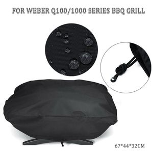 Accessoires pour outils de barbecue Protecteur de gril anti-poussière 210D Revêtement Protection solaire anti-pluie pour Weber 7110 Q100 1000 Series Cover 230706