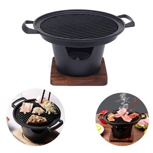 BBQ Tools Accessoires Mini Barbecue Oven Grill Japans One Persoon Kook Huis Huisframe Alcoholfornuis Outdoor Garden Party Roasting Meat Tool 220921