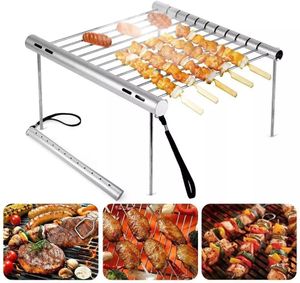 Outils de barbecue Accessoires Mini Poche Pliable Assembler Type En Acier Inoxydable Barbecue Grill Rack Camping Mini Barbecue Grill Support Barbecue Grill Outils 230712