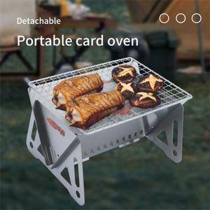 BBQ Tools Accessoires Portable vouwbare BBQ Grill Verwarming Kachels Multifunctionele Camping Barbecue Grill Rack Net brandhout Kachel Roestvrij staal BBQ Grill 230428