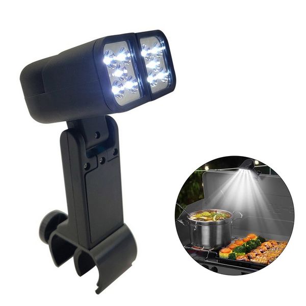 Accessoires d'outils de barbecue Lampe de gril portable Lumières LED Lampe de poche Lampe d'éclairage avec clip de fixation de poignée pour barbecue Griller Accessoire extérieur 230414