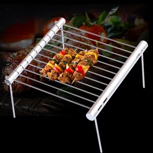 BBQ Tools Accessoires Portable Roestvrij staal BBQ Grill Folding BBQ Grill Mini Pocket BBQ Grill Barbecue Accessoires voor Home Park Gebruik 230428