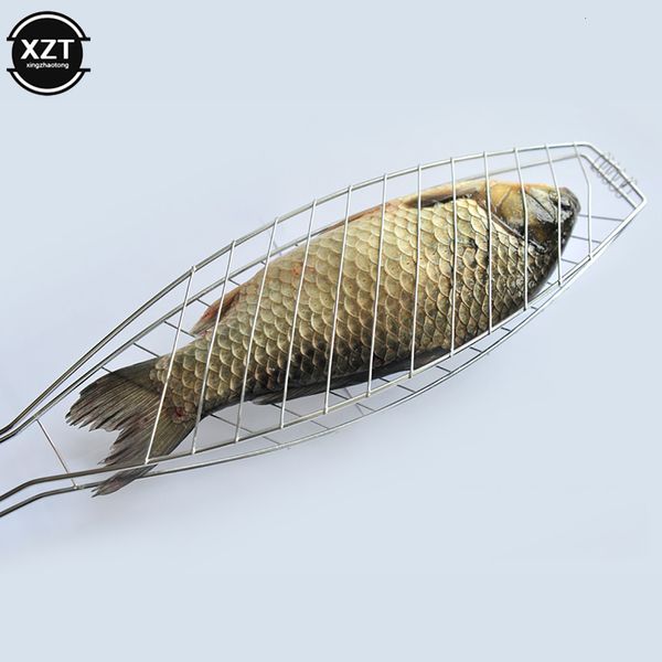 Accesorios para herramientas de barbacoa Asar pescado Asar a la parrilla Cesta Vegetal con mango plegable DIY Herramienta antiadherente flexible para barbacoa al aire libre Hamburguesa portátil Malla 230603