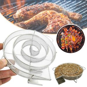 BBQ Gereedschap Accessoires Ronde Koude Rook Generator RVS Tool en Roken op Grill Roker voor Zalm Kaas Varkensvlees Burn 230625