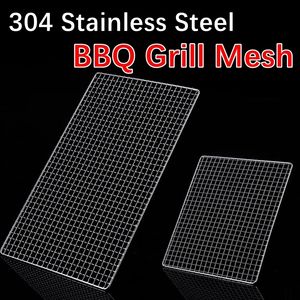 BBQ Gereedschap Accessoires Vierkant 304 RVS Grill Net Mesh Koreaanse Barbecue Anti-aanbak Grillmatten Outdoor Bbq Rekken Meshes Accessoire 230706