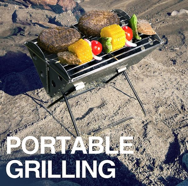 BBQ Outils Accessoires Stable Camping En Plein Air Plat Sac À Dos Portable En Acier Inoxydable Barbecue Grill et Foyer 230414