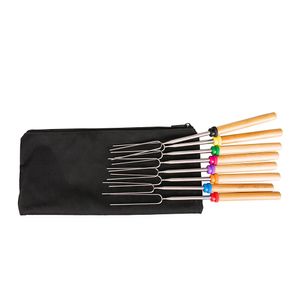 BBQ Outils Accessoires En Acier Inoxydable Rôtir Guimauve Bâton Ensemble Extensible Double Fourchette Extérieure pour Ménage Cuisine Fournitures 230804