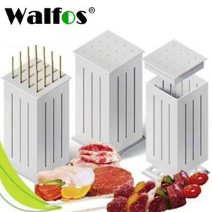 BBQ Outils Accessoires WALFOS Barbecue Viande Brochette Maker Grill Chaîne Agneau s Machine Tofu Kebab Boîte Cuisine 230113