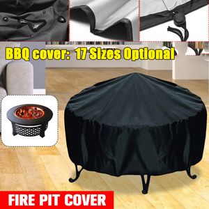 BBQ Tools Accessoires Accessoires Waterdichte Patio Vuurkuil Cover Black UV Protector Grill Shelter Outdoor Garden Yard Round Luifel meubels S 230414
