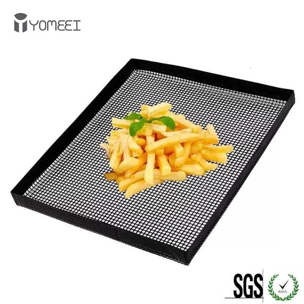 Accessoires d'outils de barbecue YOMEEI 1 pièces revêtement antiadhésif plateau de cuisson tapis panier alimentaire rôtissoire grille four cuisson plateau en maille résistant à la chaleur outils de cuisson 230710