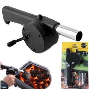 BBQ Tools Outdoor Cooking Barbecue Fan Hand-Cranked Air Blower Portable Mini Grill Fire Bellows For Picnic Camping Handheld Fan Tool Accessories