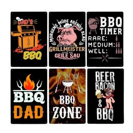 BBQ Zone Hot Dog nourriture Barbecue plaque de peinture en métal signes décoratifs Bar café glace boisson froide affiche murale Plaque décor à la maison 30X20 cm W03