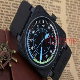 BBR-01 AirSpeed ​​Nieuwe Bell Aviation Flight Flight Mens Automatic Movement Limited Edition Mechanical Watches Fashion Rubber roestvrij staal2702