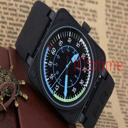 BBR-01 AirSpeed ​​Nieuwe Bell Aviation Flight Flight Mens Automatic Movement Limited Edition Mechanical Watches Fashion Rubber roestvrij staal334N