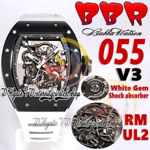 BBR V3 BBRF055 MENSE MONTRE RMUL2 Mouvement automatique Black Ceramic Case Skeleton Skeleton Anneau intérieur Blanc Blanc Natural Rubber STRAP 2023 Super Edition Eternity Watches