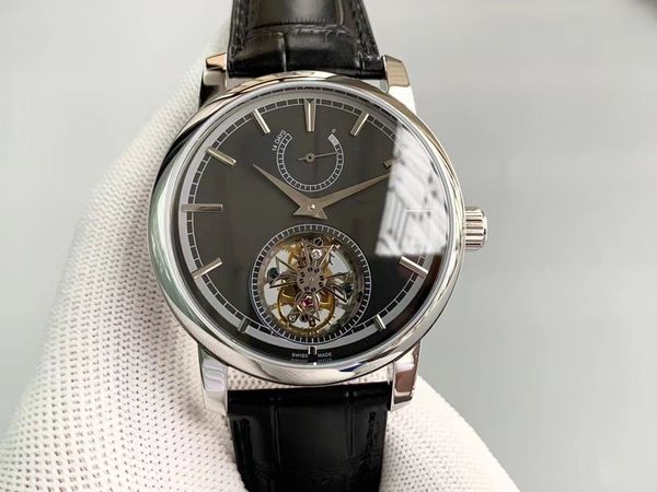 Montre BBR diamètre 42 mm épaisseur 12 mm avec mouvement mécanique tourbillon manuel affichage de l'énergie cinétique 12 points boucle déployante miroir en verre saphir