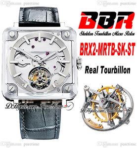 BBRF BR-X2 A381 Montre Homme Tourbillon Remontage Manuel BRX2-MRTB-SK-ST BR-cal.381 Cadran Squelette Micro Rotor Cuir Noir Lunette Saphir Fond Super Edition Puretime