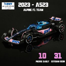 Bburago 1 43 Alpine Team A523 10 # Pierre Gasly 31 # Esteban Ocon Formule Een Legering Super Speelgoed gegoten auto model 240219