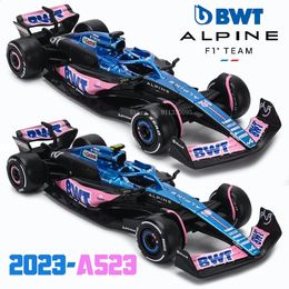 Bburago 1 43 Alpine Team A523 #10 Pierre Gasly #31 Esteban Ocon Legering Auto Gegoten Model Speelgoed Collectible concurrentie 240228