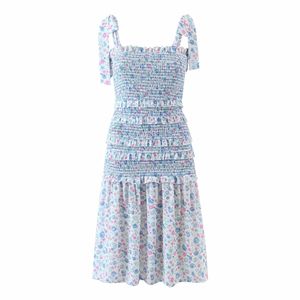 Bbwm sling bodycon floral jurk zomer vrouwen shirred casual strand jurk mode zoete vrouwelijke vestidos 210520