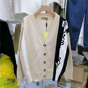 BBY Cárdigan de punto Mujer Suéter de lana Burb Suéter para hombres y mujeres Ropa de abrigo Suéteres de diseñador Chaqueta bordada Prendas de punto de invierno Abrigo de lana Traje casual con cuello en V