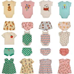 BC 24SS Baby Boys Bodys Bodys Bodys Rompers and Shorts Clothing sets Breft Girls Toddler Fashion Print Imprimé à manches courtes Courstes à sauts Outwear 240426