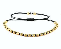 BC Anil Arjandas Pave Gold Rose Gold 5 mm Rounds Breads Traided Macrame Bracelet Luxury Bracelets Mens Womens New Style Accessoires 3646509