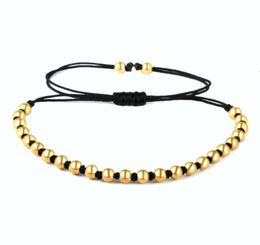 BC Anil Arjandas Pave Gold Rose Gold 5 mm Rounds Breads Traided Macrame Bracelet Luxury Bracelets Mens Womens New Style Accessoires1239182