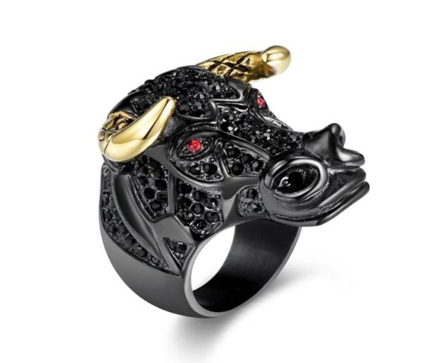 BC Big Head Cow design New New Animal Ring Noir et couleur or Bijoux à la mode pour la conception de fête Anneaux de mode de qualité supérieure 3956253